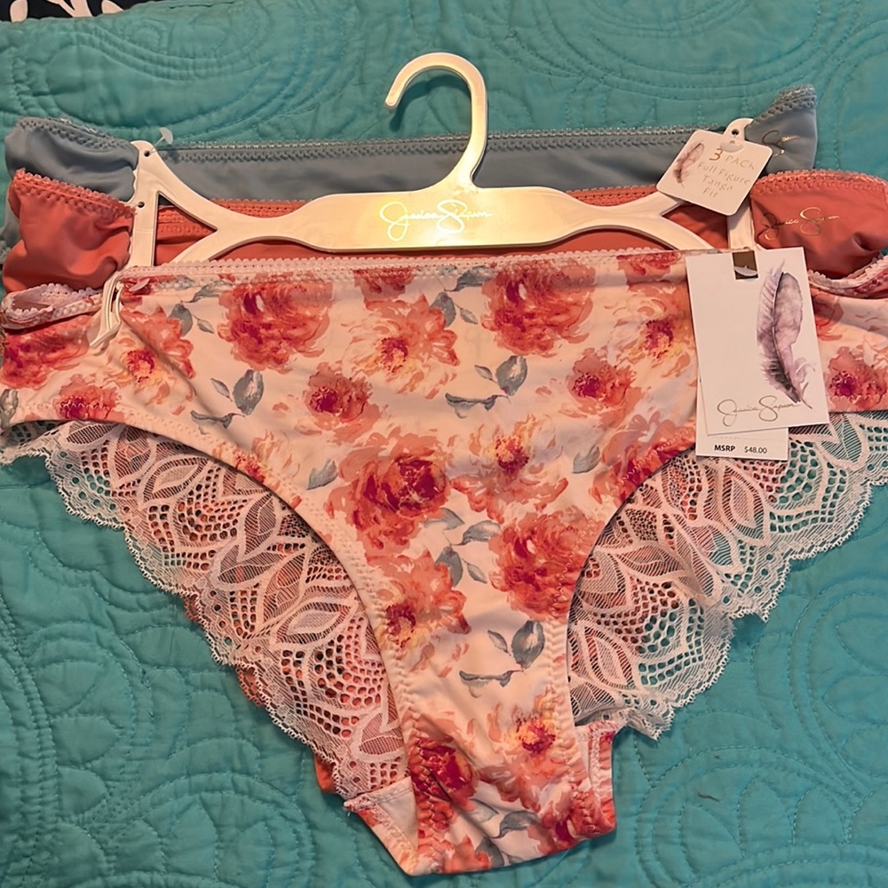 NWT Jessica Simpson 3 pack lace back panties.